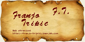 Franjo Tripić vizit kartica